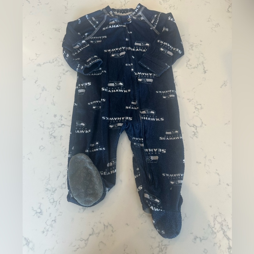 3/6 Months Seattle Seahawks NFL Footie Pajama